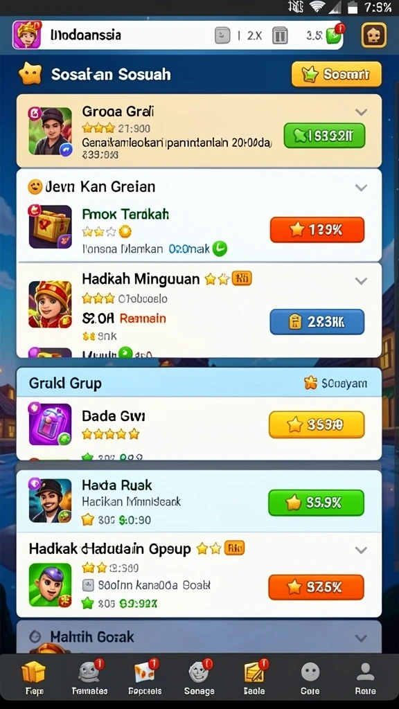 Fitur kompetisi online yang mengasyikkan untuk bersaing.