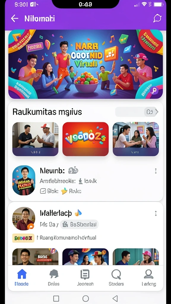 Tampilan utama permainan dengan mesin slot beragam tema.