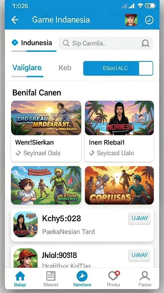Screenshot menunjukkan tampilan awal permainan yang menarik.