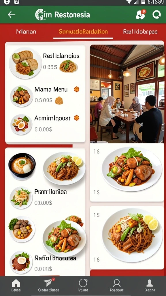 Tampilan menu yang intuitif dan mudah digunakan.