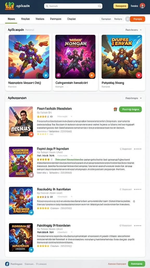 Berbagai pilihan permainan yang seru dan menghibur.