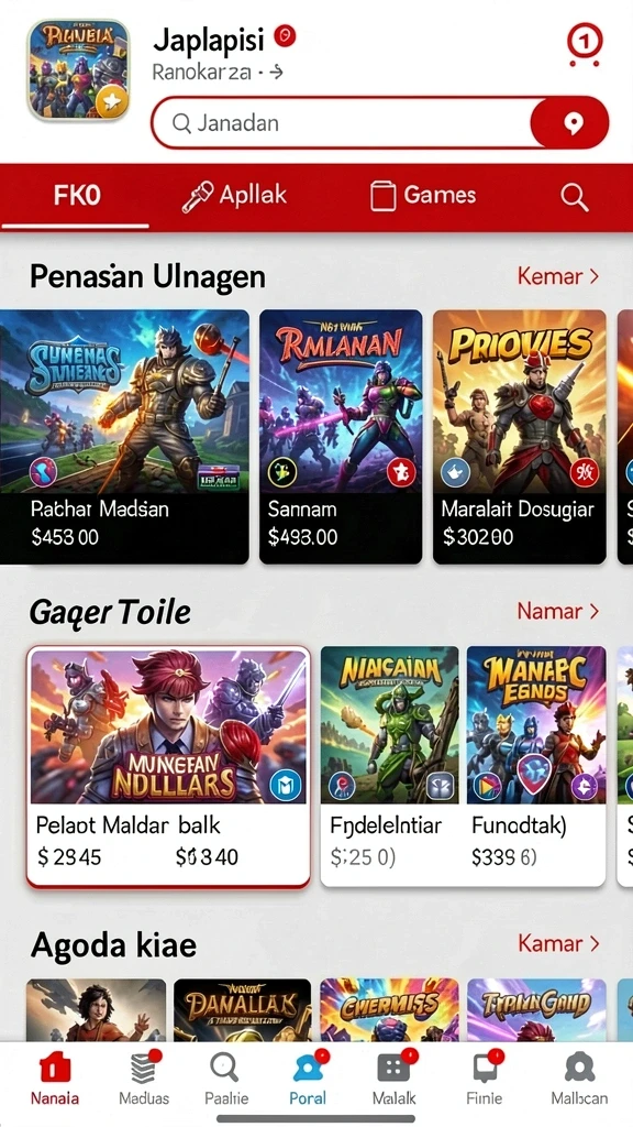 Tampilan antarmuka ZONAWIN777 yang modern.